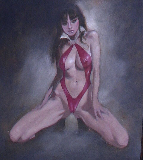 VAMPIRELLA: THE CARNAL PIN-UP sexy supergurlz original erotic art mark beachum vampire sex obscure