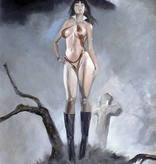 vampirella fatal attraction original art mark beachum sexy vampire gothic princess