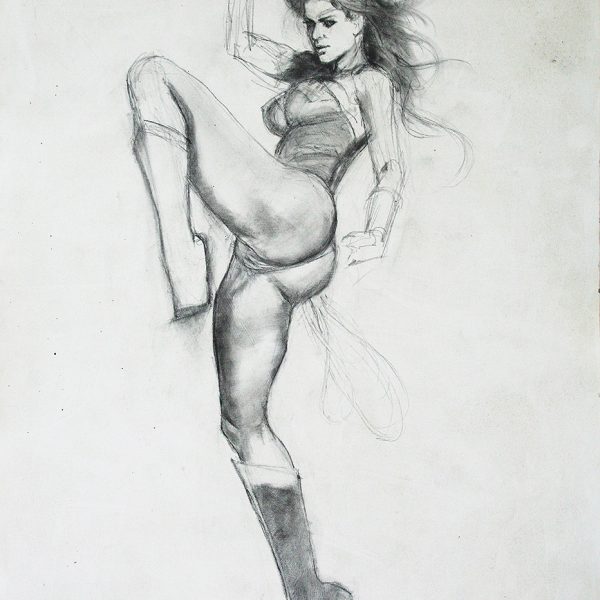 Wonder Woman Pencil Study mark beachum erotic adult comic art Gina Carano original art supergurlz.net