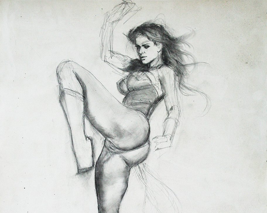Wonder Woman Pencil Study mark beachum erotic adult comic art Gina Carano original art supergurlz.net