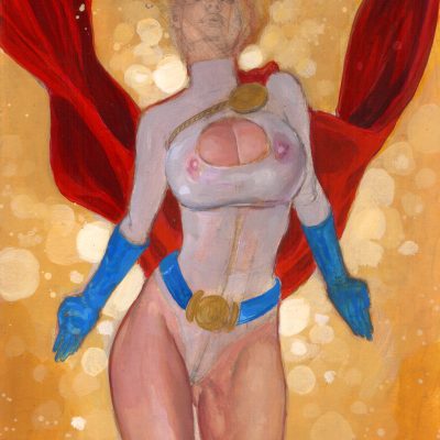 powergirl ultra sexy pin-up mark beachum supergurlz.net sexy original art comic book heroines