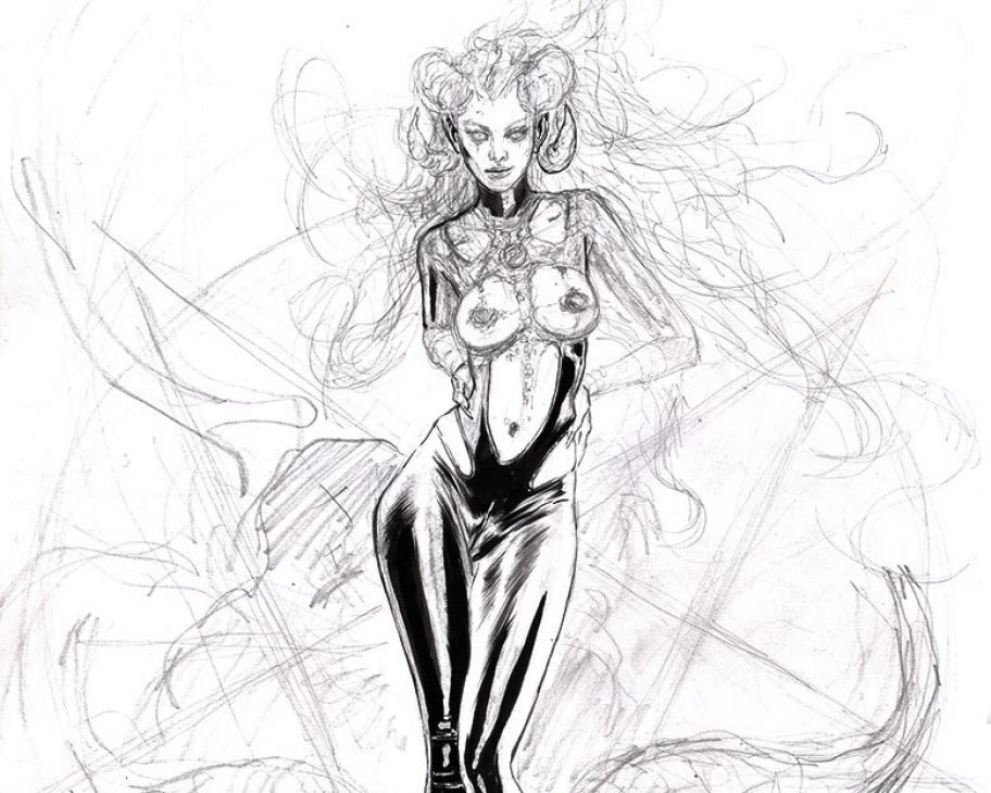 Satana: Baphomet's Devilish Daughter Ink Art supergurlz mark beachum sexy art comics