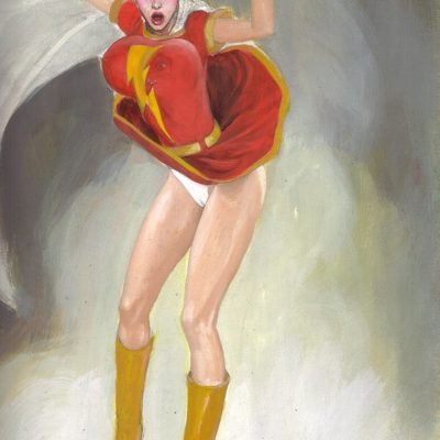 SHAZAM! MARY MARVEL IN TROUBLE SHAZAM! MARY MARVEL CHEESECAKE PIN-UP MARK BEACHUM EROTIC COMIC ART ILLUSTRATION ORIGINAL ART SUPERGURLZ.NET