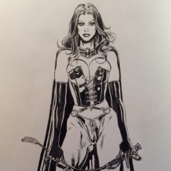 Selene the Black Queen ink art Marvel Comics Recreation