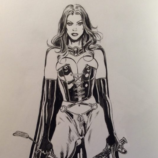 Selene the Black Queen ink art Marvel Comics Recreation