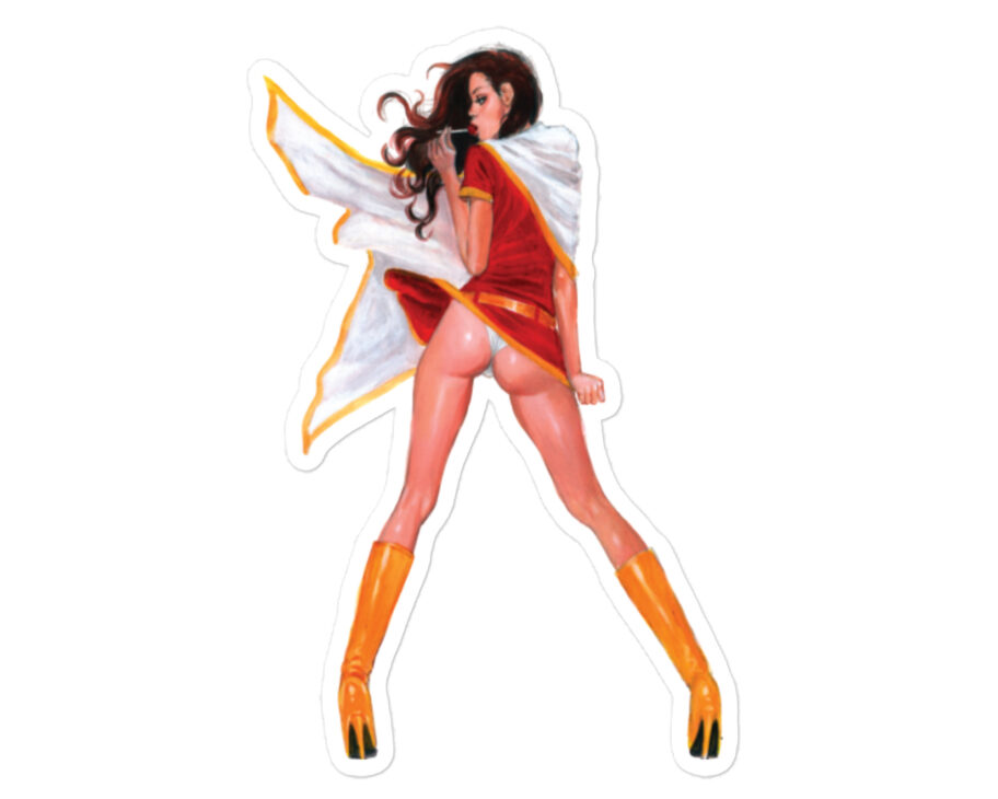 mary marvel upskirt lollipop sticker