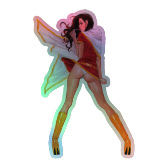 mary marvel upskirt lollipop holo sticker